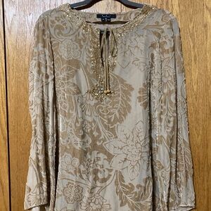 Beige Floral Women's Top
